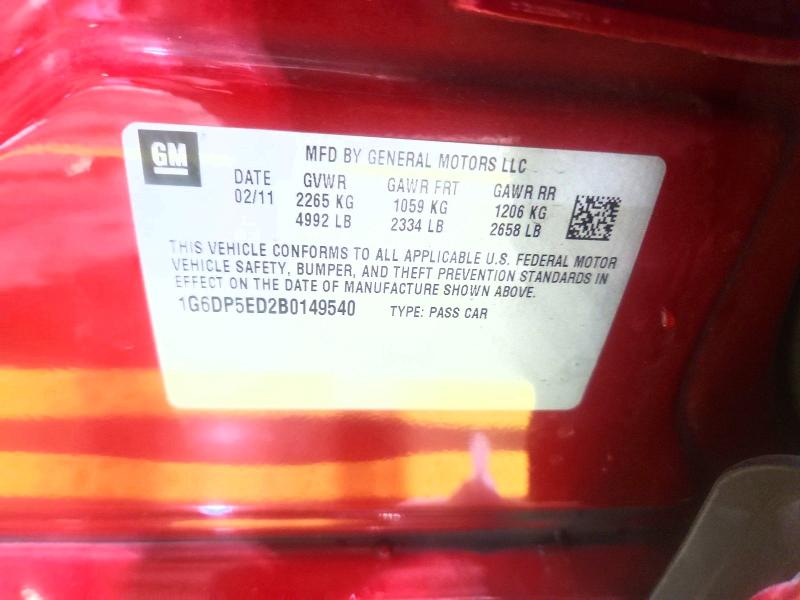 Продажа на аукционе авто 2011 Cadillac Cts Premiu, vin: 1G6DP5ED2B0149540, номер лота: 74748455