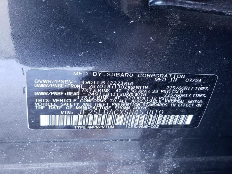 Продажа на аукционе авто 2025 Subaru Forester, vin: JF2SLDACXSH453810, номер лота: 73616075