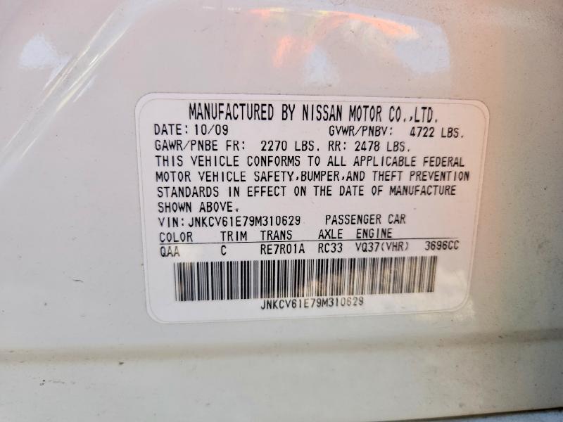 2009 Infiniti G37 Sedan მანქანა იყიდება აუქციონზე, vin: JNKCV61E79M310629, აუქციონის ნომერი: 97967505