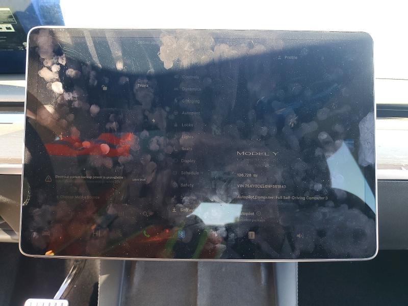 Продажа на аукционе авто 2022 Tesla Model Y, vin: 7SAYGDEE6NF561843, номер лота: 74495655