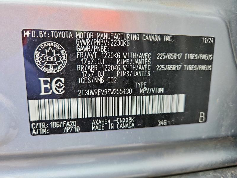 Aukcja sprzedaży 2025 Toyota Rav4, vin: 2T3BWRFV8SW255430, numer aukcji: 75754135
