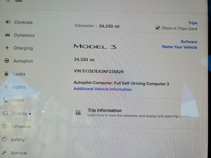 2022 Tesla Model 3 მანქანა იყიდება აუქციონზე, vin: 5YJ3E1EA3NF235829, აუქციონის ნომერი: 99797795