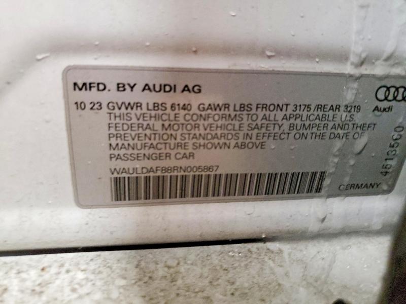 73794305 :رقم المزاد ، WAULDAF88RN005867 vin ، 2024 Audi A8 مزاد بيع