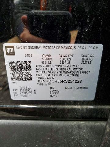 Aukcja sprzedaży 2024 Chevrolet Blazer Rs, vin: 3GNKDCRJ5RS254228, numer aukcji: 74056605