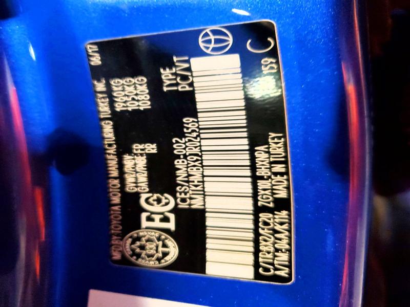 2018 Toyota C-hr მანქანა იყიდება აუქციონზე, vin: NMTKHMBX9JR024569, აუქციონის ნომერი: 73887505