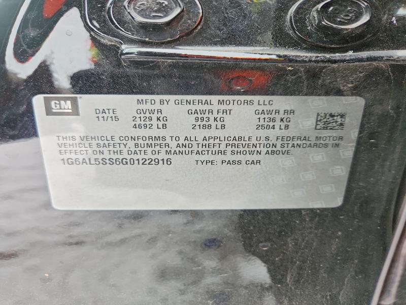 74625475 :رقم المزاد ، 1G6AL5SS6G0122916 vin ، 2016 Cadillac Ats مزاد بيع