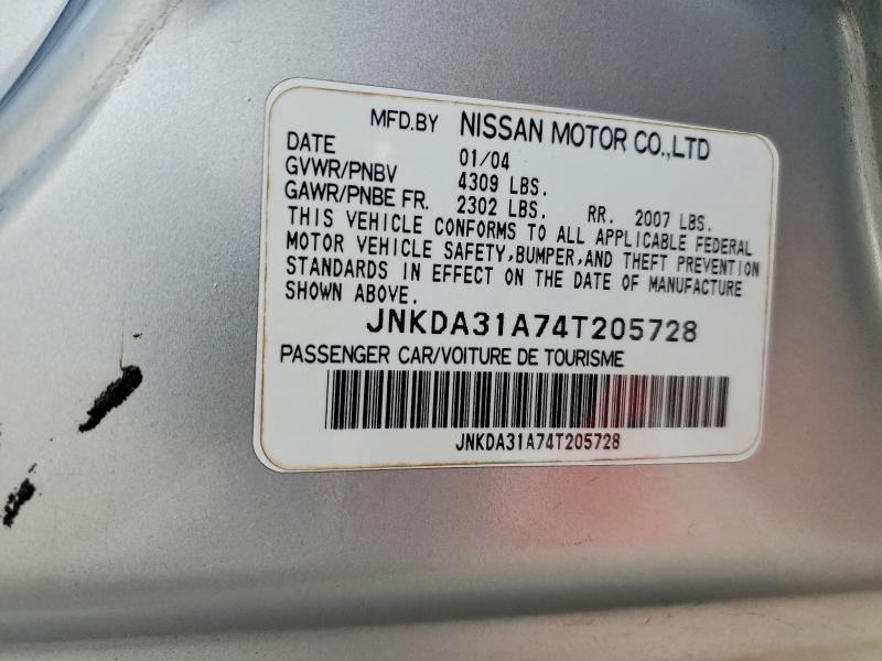 Продажа на аукционе авто 2004 Infiniti I35, vin: JNKDA31A74T205728, номер лота: 73671535