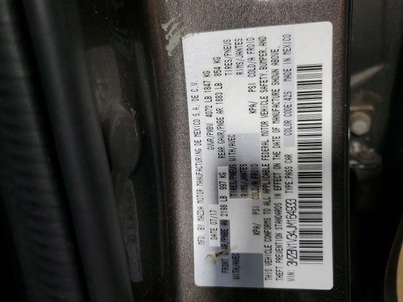 Aukcja sprzedaży 2018 Mazda 3, vin: 3MZBN1V34JM164933, numer aukcji: 98034875
