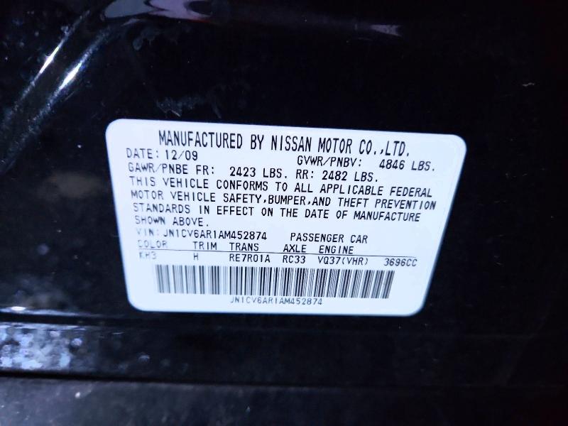 Продаж на аукціоні авто 2010 Infiniti G37, vin: JN1CV6AR1AM452874, номер лоту: 99205225