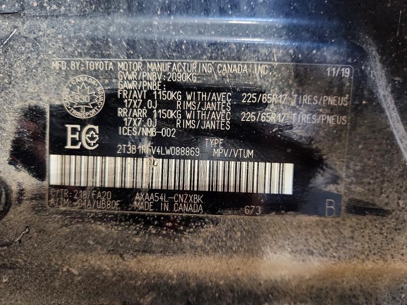 Продажа на аукционе авто 2020 Toyota Rav4, vin: 2T3B1RFV4LW088869, номер лота: 74538525