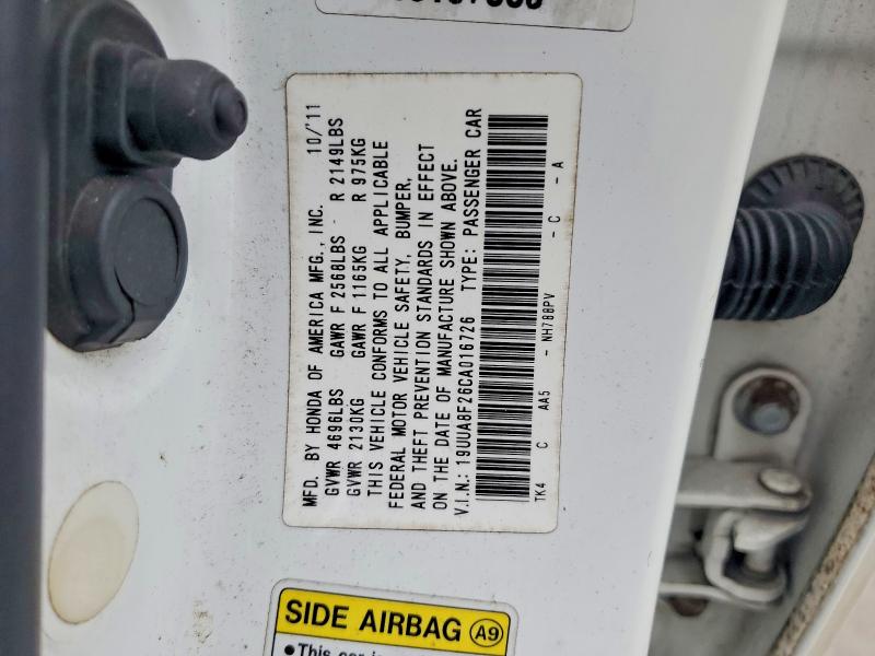 Продаж на аукціоні авто 2012 Acura Tl, vin: 19UUA8F26CA016726, номер лоту: 72253895