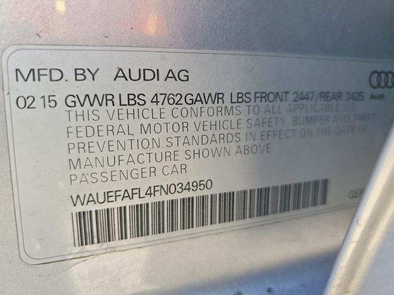 Продажа на аукционе авто 2015 Audi A4, vin: WAUEFAFL4FN034950, номер лота: 75046665