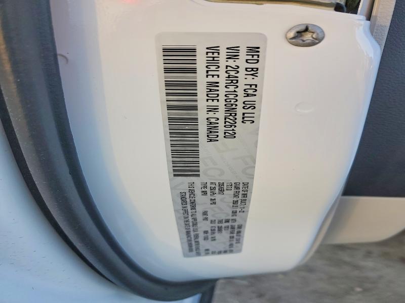73495485 :رقم المزاد ، 2C4RC1CG6NR226120 vin ، 2022 Chrysler Voyager مزاد بيع