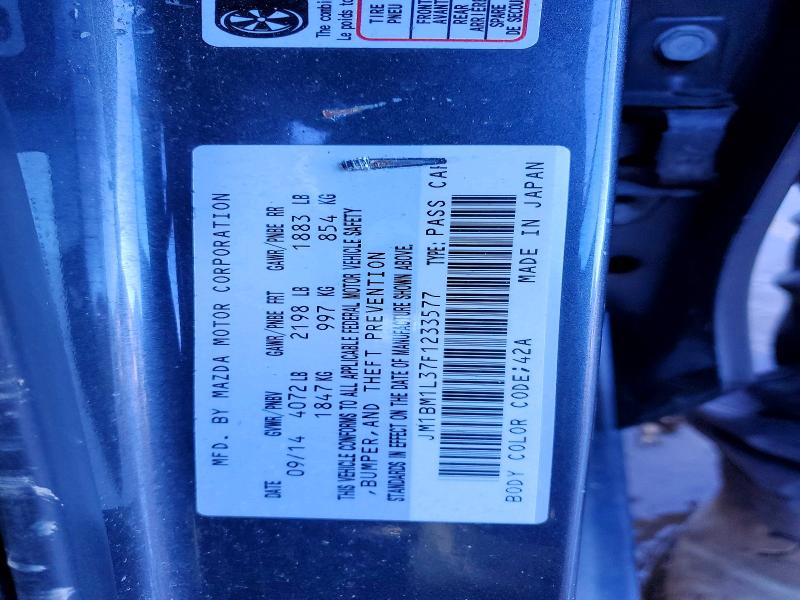 72117475 :رقم المزاد ، JM1BM1L37F1233577 vin ، 2015 Mazda 3 مزاد بيع