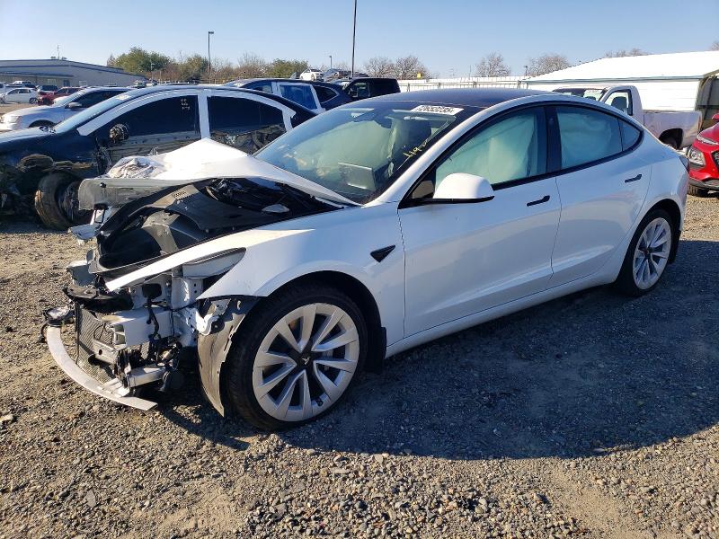 2022 Tesla Model 3 მანქანა იყიდება აუქციონზე, vin: 5YJ3E1EB7NF110051, აუქციონის ნომერი: 72652235