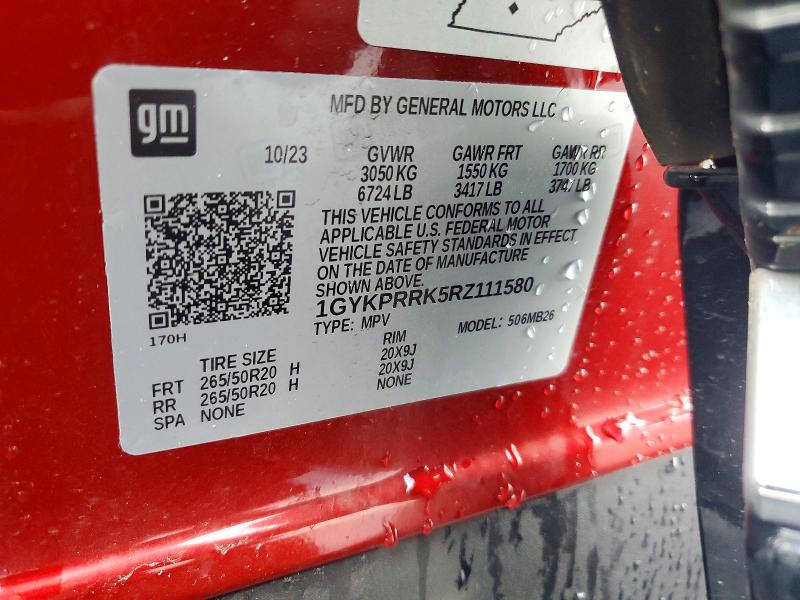 2024 Cadillac Lyriq Luxu მანქანა იყიდება აუქციონზე, vin: 1GYKPRRK5RZ111580, აუქციონის ნომერი: 99726455