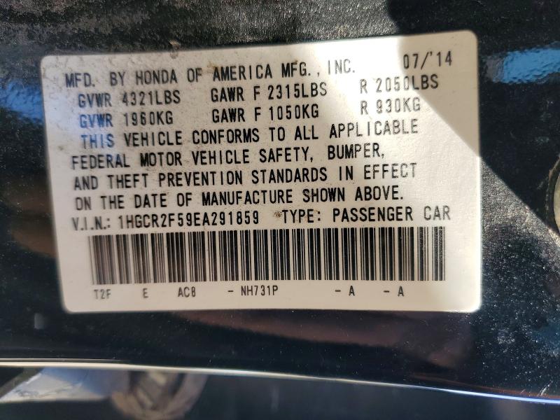 Aukcja sprzedaży 2014 Honda Accord, vin: 1HGCR2F59EA291859, numer aukcji: 75299405
