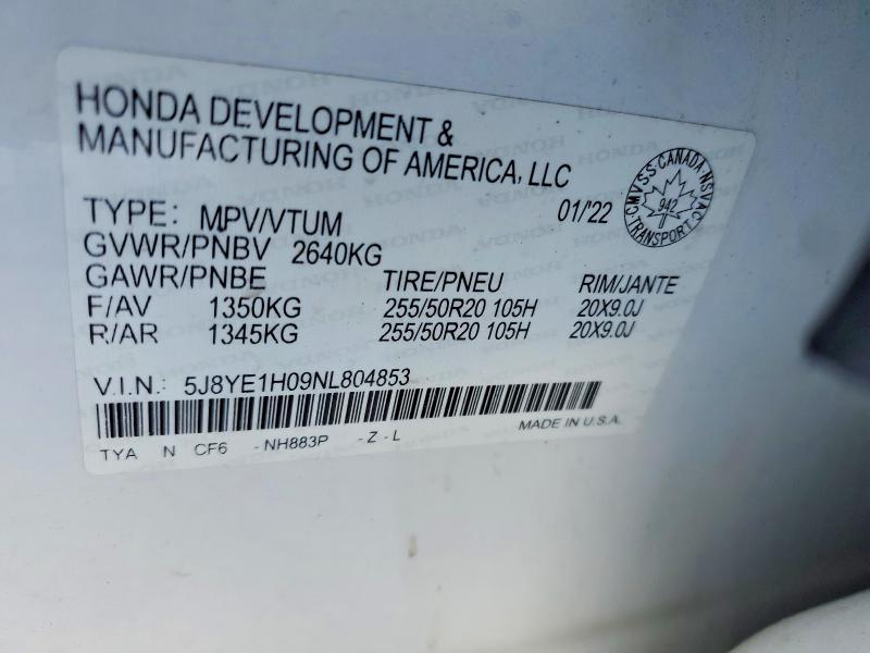 Продаж на аукціоні авто 2022 Acura Mdx, vin: 5J8YE1H09NL804853, номер лоту: 73819735