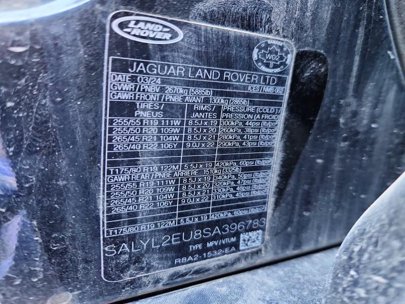 Продаж на аукціоні авто 2025 Land Rover Range Rover Velar, vin: SALYL2EU8SA396783, номер лоту: 74007125