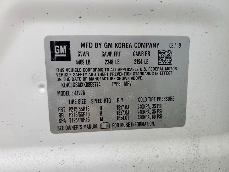 Продажа на аукционе авто 2019 Buick Encore, vin: KL4CJGSMXKB858774, номер лота: 98887295
