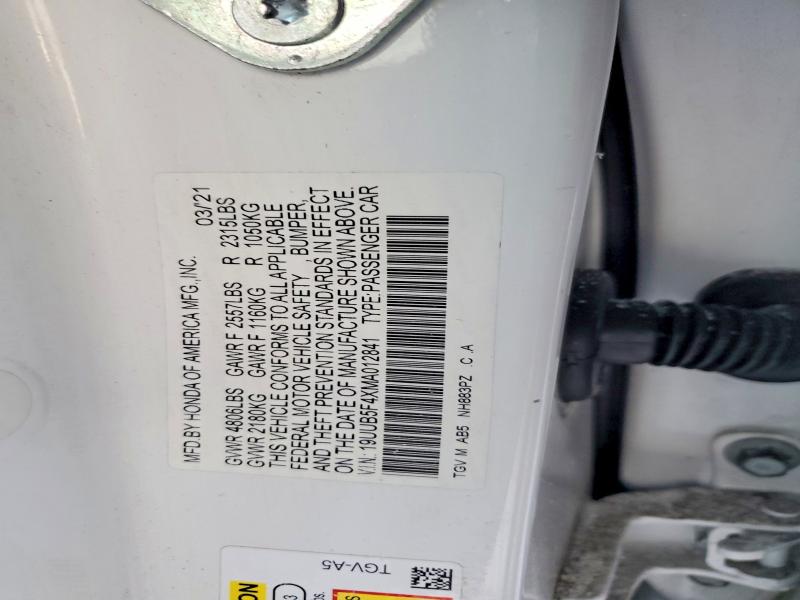 Продаж на аукціоні авто 2021 Acura Tlx, vin: 19UUB5F4XMA012841, номер лоту: 74445895