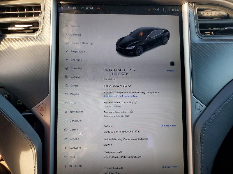 Aukcja sprzedaży 2018 Tesla Model S, vin: 5YJSA1E27JF258721, numer aukcji: 98622345
