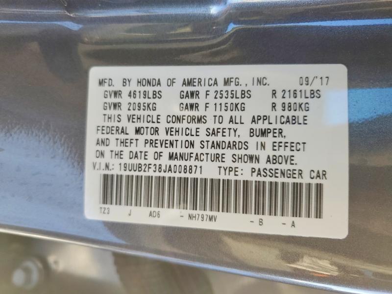 Aukcja sprzedaży 2018 Acura Tlx, vin: 19UUB2F38JA008871, numer aukcji: 72832145