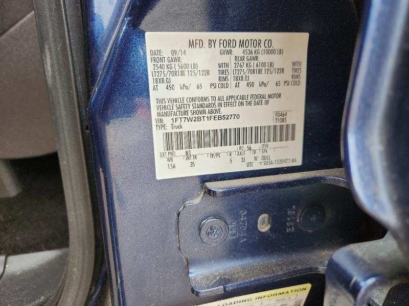 72940645 :رقم المزاد ، 1FT7W2BT1FEB52770 vin ، 2015 Ford F250 مزاد بيع