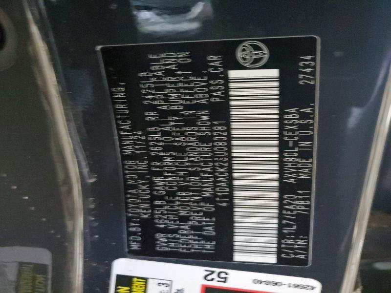 2025 Toyota Camry მანქანა იყიდება აუქციონზე, vin: 4T1DAACK2SU080281, აუქციონის ნომერი: 98921725