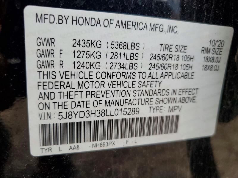 Продажа на аукционе авто 2020 Acura Mdx, vin: 5J8YD3H38LL015289, номер лота: 72763275