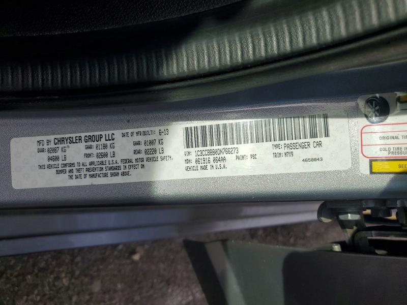 72271475 :رقم المزاد ، 1C3CCBBB0DN766273 vin ، 2013 Chrysler 200 مزاد بيع