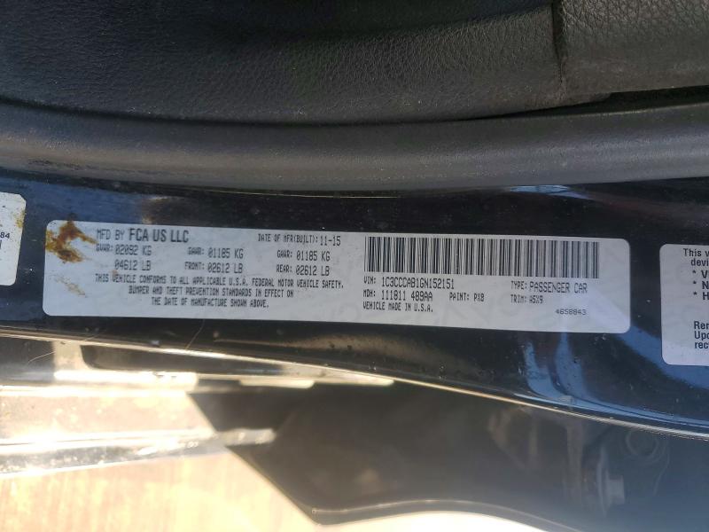 Auction sale of the 2016 Chrysler 200, vin: 1C3CCCAB1GN152151, lot number: 74082835