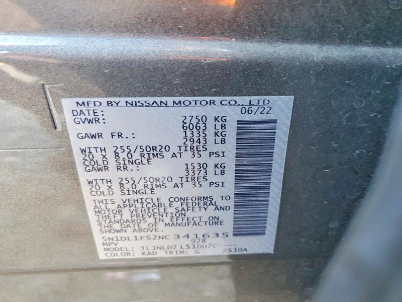 2022 Infiniti Qx60 Luxe მანქანა იყიდება აუქციონზე, vin: 5N1DL1FS2NC341635, აუქციონის ნომერი: 98335795