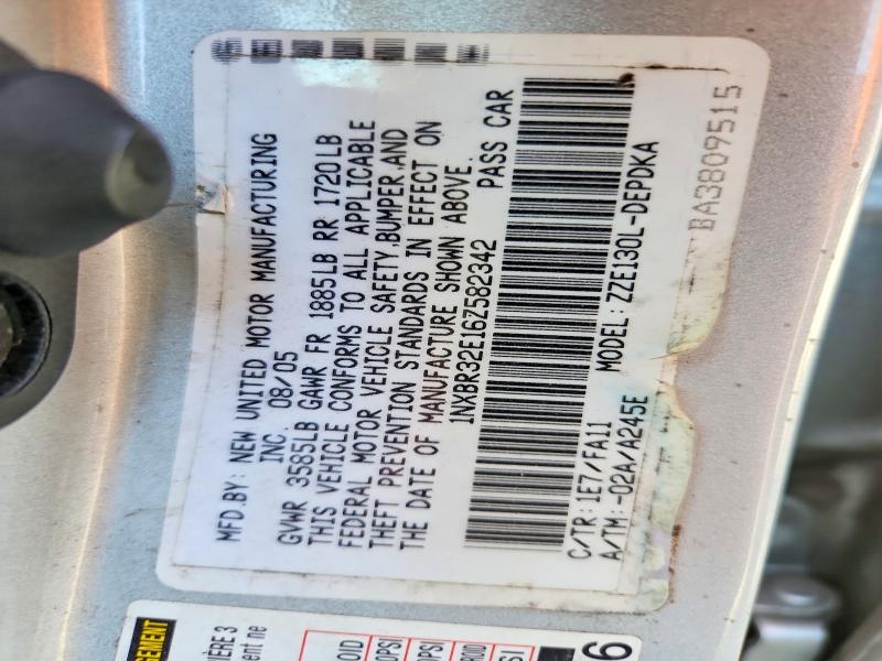 Продаж на аукціоні авто 2006 Toyota Corolla, vin: 1NXBR32E16Z582342, номер лоту: 72311455