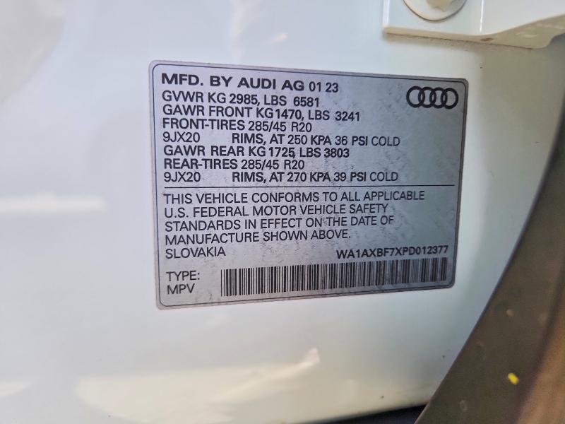 Aukcja sprzedaży 2023 Audi Q7, vin: WA1AXBF7XPD012377, numer aukcji: 75301575