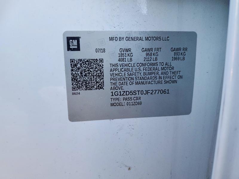 Продажа на аукционе авто 2018 Chevrolet Malibu, vin: 1G1ZD5ST0JF277061, номер лота: 75400285
