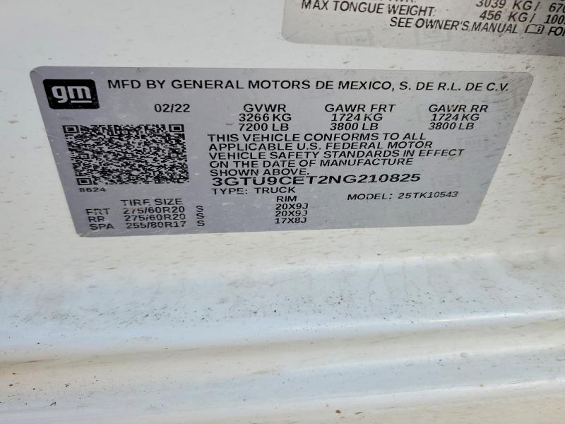 Продажа на аукционе авто 2022 Gmc Sierra Limited, vin: 3GTU9CET2NG210825, номер лота: 97896735