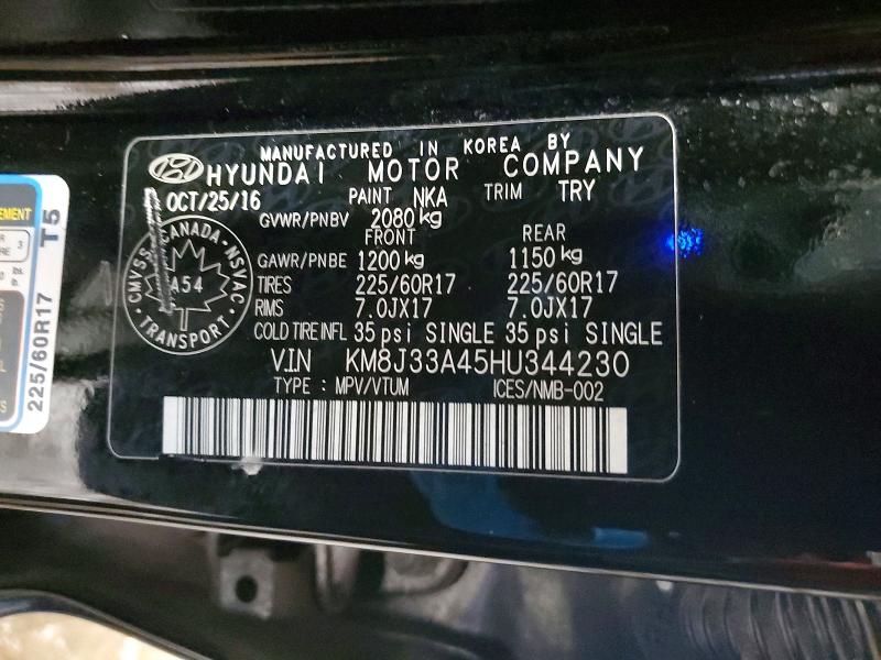 Продажа на аукционе авто 2017 Hyundai Tucson Lim, vin: KM8J33A45HU344230, номер лота: 73096445