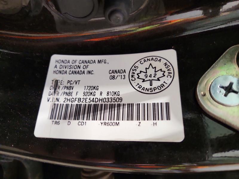 2013 Honda Civic მანქანა იყიდება აუქციონზე, vin: 2HGFB2E54DH033509, აუქციონის ნომერი: 72329655