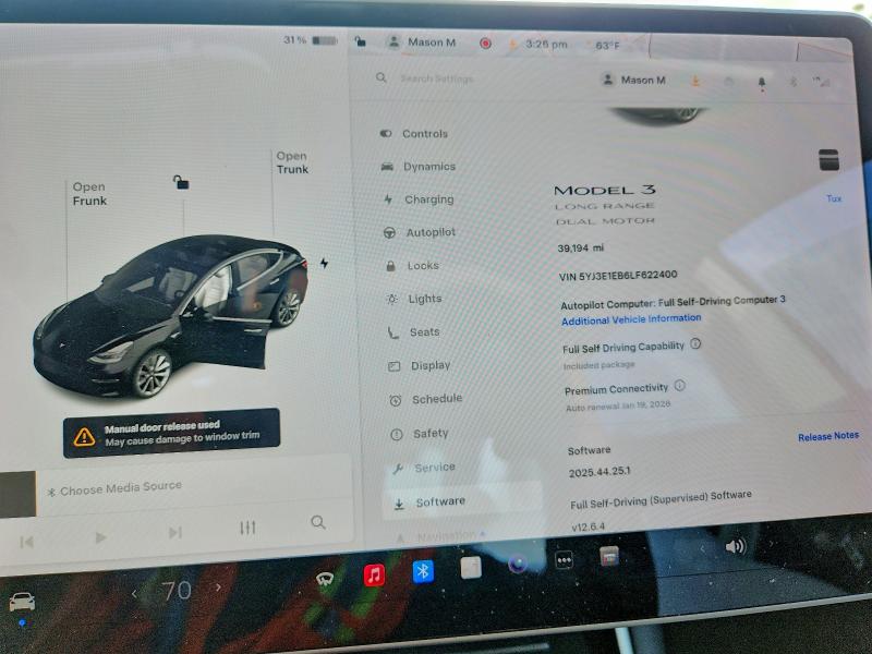 Продажа на аукционе авто 2020 Tesla Model 3, vin: 5YJ3E1EB6LF622400, номер лота: 98461495