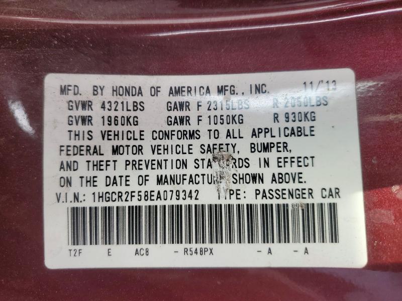 Aukcja sprzedaży 2014 Honda Accord, vin: 1HGCR2F58EA079342, numer aukcji: 99701985