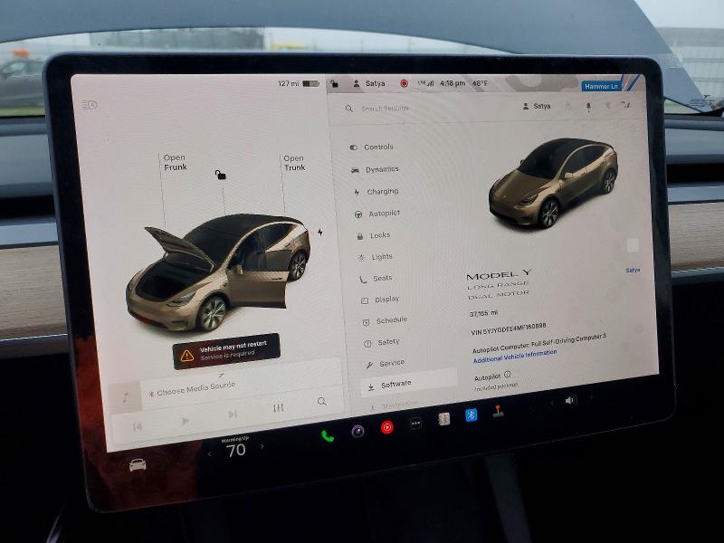 Aukcja sprzedaży 2021 Tesla Model Y, vin: 5YJYGDEE4MF160898, numer aukcji: 73596095