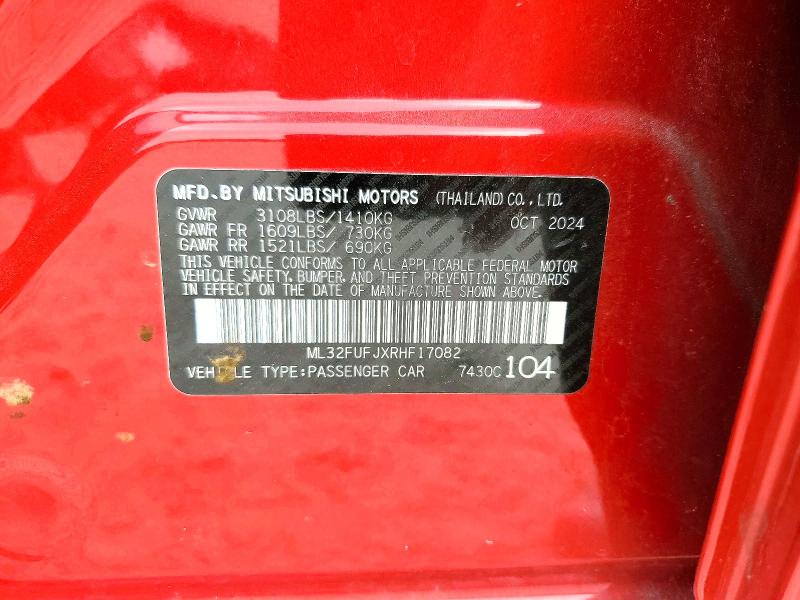 Продаж на аукціоні авто 2024 Mitsubishi Mirage, vin: ML32FUFJXRHF17082, номер лоту: 98586795