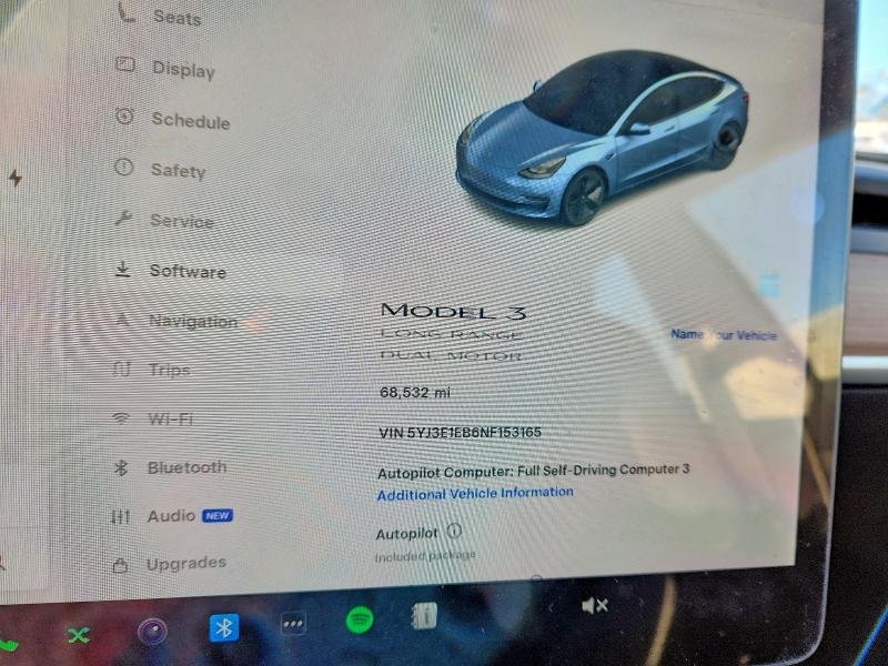 Aukcja sprzedaży 2022 Tesla Model 3, vin: 5YJ3E1EB6NF153165, numer aukcji: 73505745