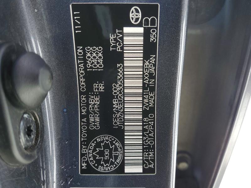 97759415 :رقم المزاد ، JTDZN3EU2C3053663 vin ، 2012 Toyota Prius V مزاد بيع