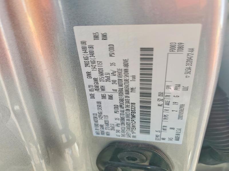 2021 Ford F150 მანქანა იყიდება აუქციონზე, vin: 1FTEW1CP7MFB53318, აუქციონის ნომერი: 72698385