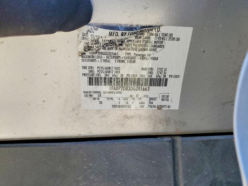Продаж на аукціоні авто 2013 Ford Taurus, vin: 1FAHP2D83DG201663, номер лоту: 99189555