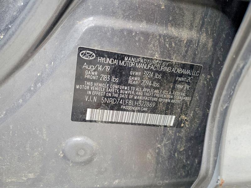 2020 Hyundai Elantra მანქანა იყიდება აუქციონზე, vin: 5NPD74LF8LH522869, აუქციონის ნომერი: 96084335