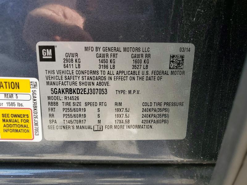 Продаж на аукціоні авто 2014 Buick Enclave, vin: 5GAKRBKD2EJ307053, номер лоту: 99574845