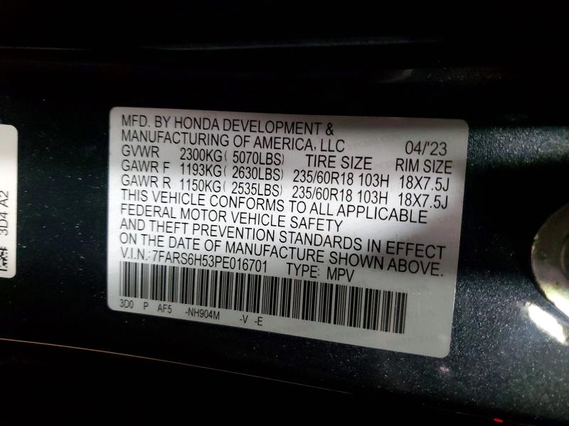 Aukcja sprzedaży 2023 Honda Cr-v, vin: 7FARS6H53PE016701, numer aukcji: 72899665